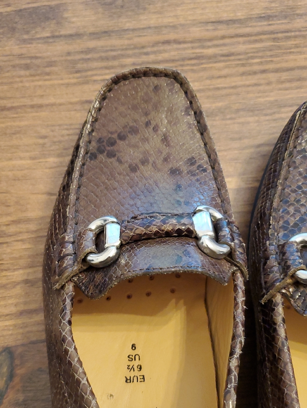 Mephisto Natala Brown Snake-Print Leather Bit Loafers Women's Sz 9 Like New - Picture 7 of 14